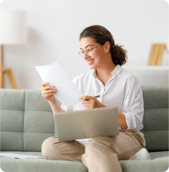 A patient checks her medical reports after a reliable process with IMMEDEX
